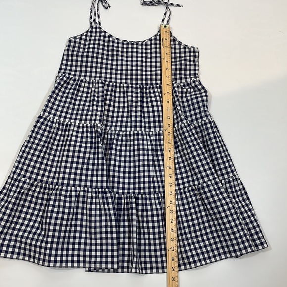 Vineyard Vines Dress Size M Tiered 100% Cotton Navy and White Gingham - Picture 7 of 9